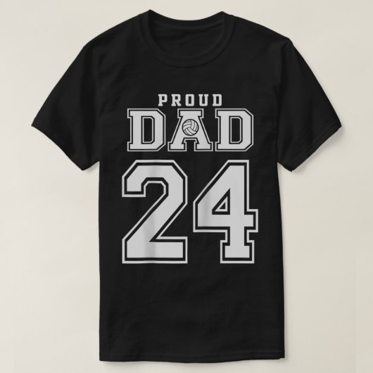 Aangepaste Volleyball Papa nummer 24 Persoonlijk g T-shirt (Design voorkant)