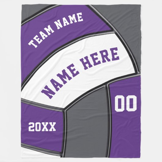 Aangepaste volleybalrugleuning fleece deken (Voorkant)