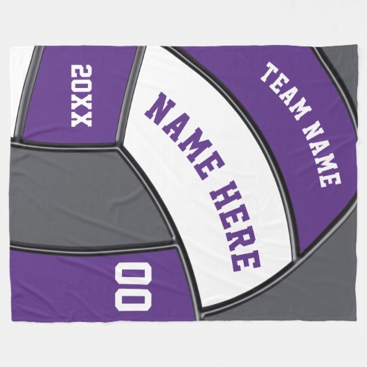 Aangepaste volleybalrugleuning fleece deken (Voorkant (Horizontaal))