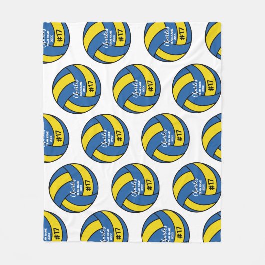 Aangepaste volleybalspeler Naam Team Jaar Fleece Deken (Voorkant)