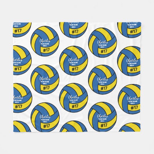 Aangepaste volleybalspeler Naam Team Jaar Fleece Deken (Voorkant (Horizontaal))