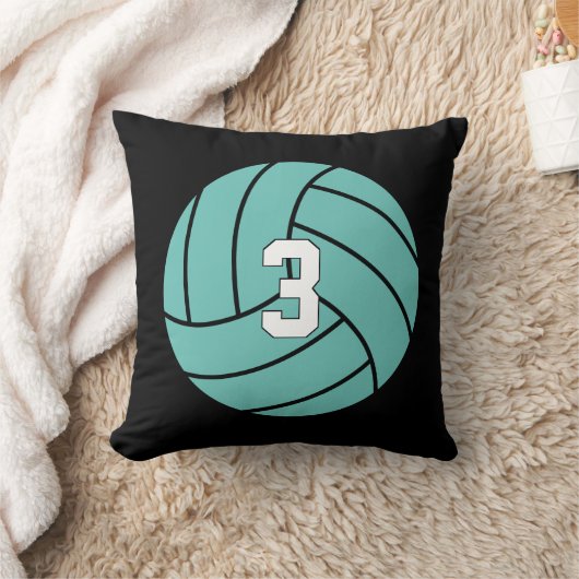Aangepaste volleybalspeler nummer en teamkleur spo kussen (Deken)