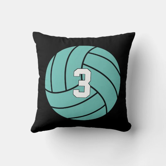 Aangepaste volleybalspeler nummer en teamkleur spo kussen (Achterkant)