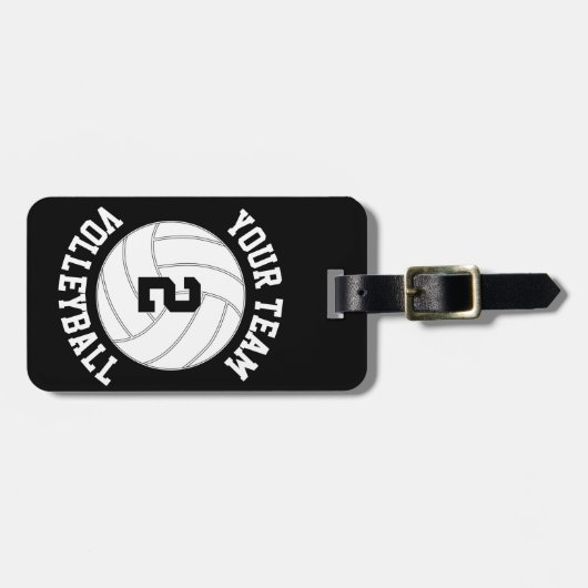 Aangepaste Volleybalteamnaam, afspeelnummer en kle Bagagelabel (Voorkant horizontaal)