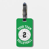 Aangepaste Volleybalteamnaam, afspeelnummer en kle Bagagelabel (Achterkant verticaal)
