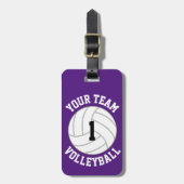 Aangepaste Volleybalteamnaam, afspeelnummer en kle Bagagelabel (Voorkant verticaal)