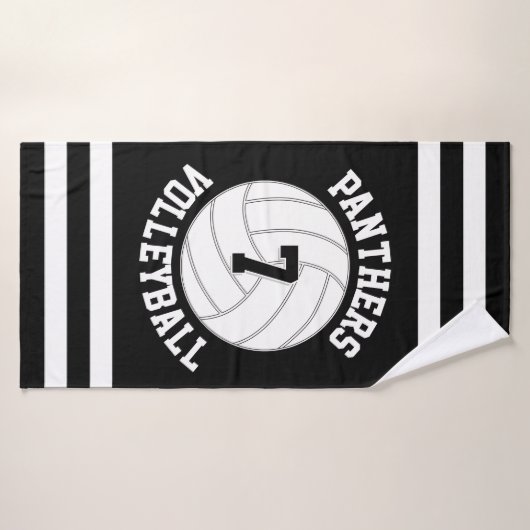 Aangepaste volleybalteamnaam en afspeelcode badhanddoek (Badhanddoek)