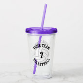 Aangepaste volleybalteamnaam en afspeelnummers acryl drinkbeker (Achterkant)
