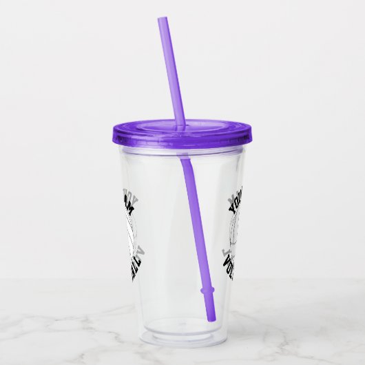 Aangepaste volleybalteamnaam en afspeelnummers acryl drinkbeker (Links)