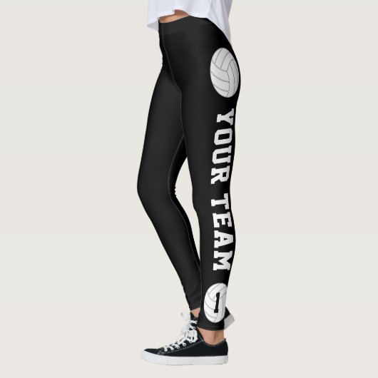 Aangepaste volleybalteamnaam en afspeelnummers leggings (Links)