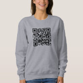 Aangepaste voor- & achterkant QR-code Dames Grijs Trui (Voorkant)