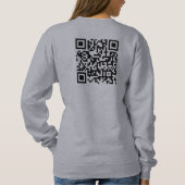 Aangepaste voor- & achterkant QR-code Dames Grijs Trui (Achterkant)