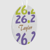Aangepaste voor-/achternaam Tijd 26.2 marathonlope Ornament (voorkant)