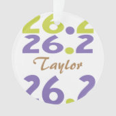 Aangepaste voor-/achternaam Tijd 26.2 marathonlope Ornament (voorkant)