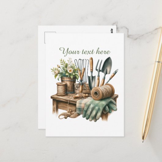 Aangepaste voor leuke tuiniersliefhebbers briefkaart (Voorkant / Achterkant in situ)