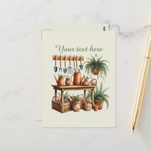 Aangepaste voor leuke tuinliefhebbers briefkaart (Voorkant / Achterkant in situ)