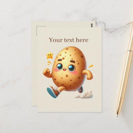 Aangepaste voor liefhebbers van cute aardappels briefkaart (Voorkant / Achterkant in situ)