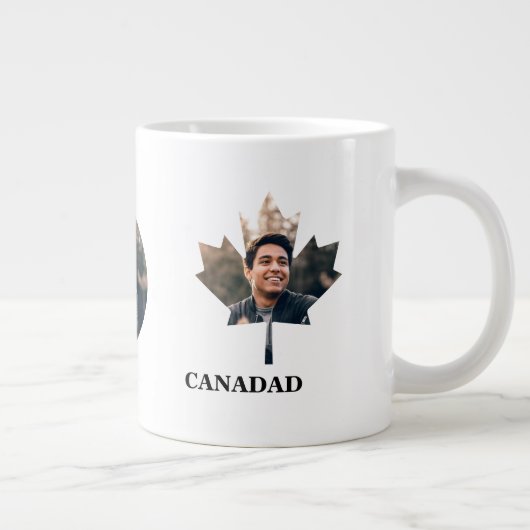 Aangepaste voorbeeldbladvormfoto blij Canada dag Grote Koffiekop (Rechts)