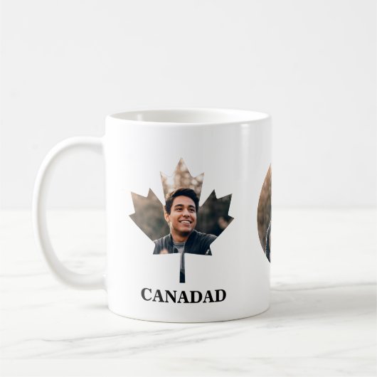 Aangepaste voorbeeldbladvormfoto blij Canada dag Koffiemok (Links)