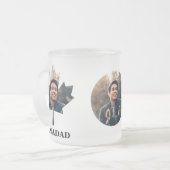 Aangepaste voorbeeldbladvormfoto blij Canada dag Matglas Koffiemok (Voorkant links)