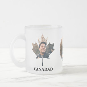 Aangepaste voorbeeldbladvormfoto blij Canada dag Matglas Koffiemok