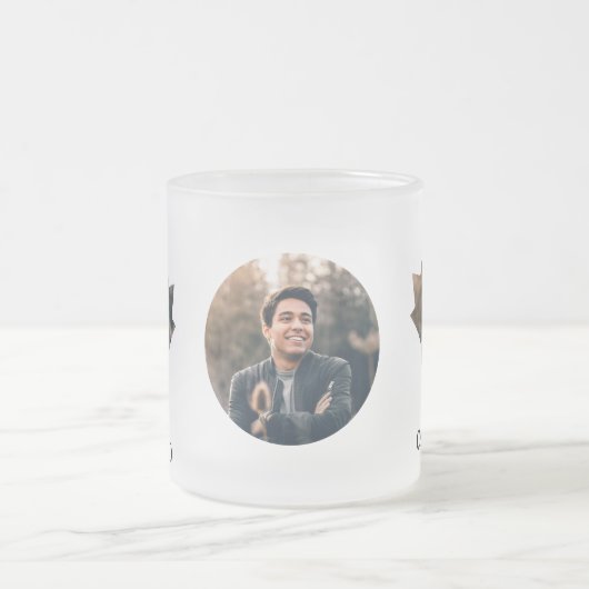 Aangepaste voorbeeldbladvormfoto blij Canada dag Matglas Koffiemok (Center)