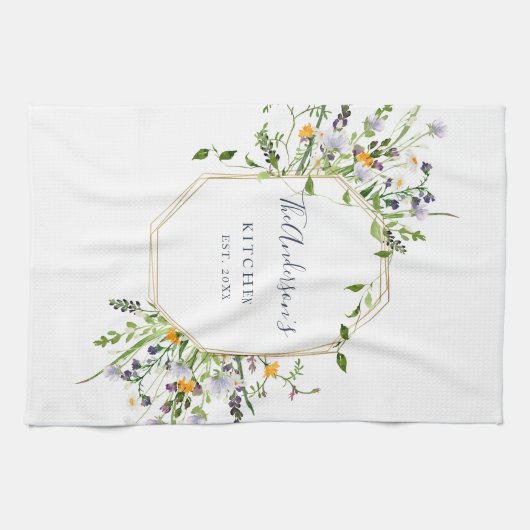Aangepaste voorjaarsbloemen keukenhanddoek (Horizontaal)