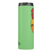 Aangepaste voornaam en kleurtumbler weergeven thermosbeker (Achterkant)