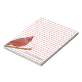 Aangepaste voornaam kardinaal Bird Red Notitieblok (Linkerzijde)
