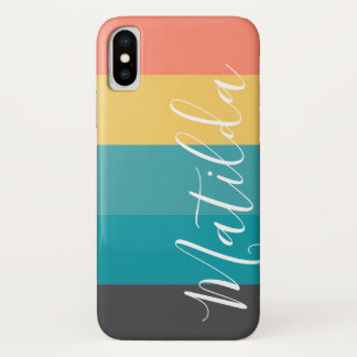 Aangepaste voornaam moderne Retro Ombre Stripe Case-Mate iPhone Case