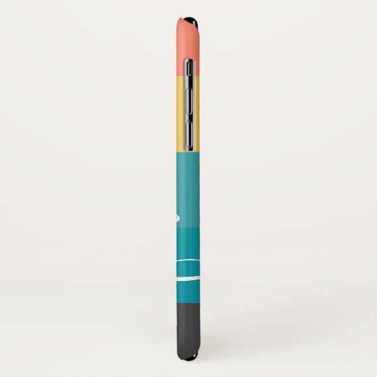 Aangepaste voornaam moderne Retro Ombre Stripe Case-Mate iPhone Case (Achterkant/links)