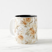 Aangepaste voornaam Rustieke moderne Boheemse Roze Tweekleurige Koffiemok (Voorkant links)