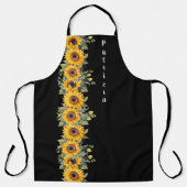 Aangepaste voornaam Vrouwen Zonnebloemen Geel Schort (Voorkant)