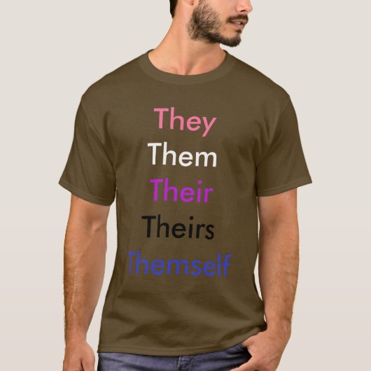 Aangepaste voornaamwoorden Genderfluid T-shirt (Voorkant)