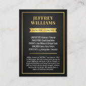 Aangepaste voorouder trading Kaart, familie erfgoe Contactkaartje (Achterkant)