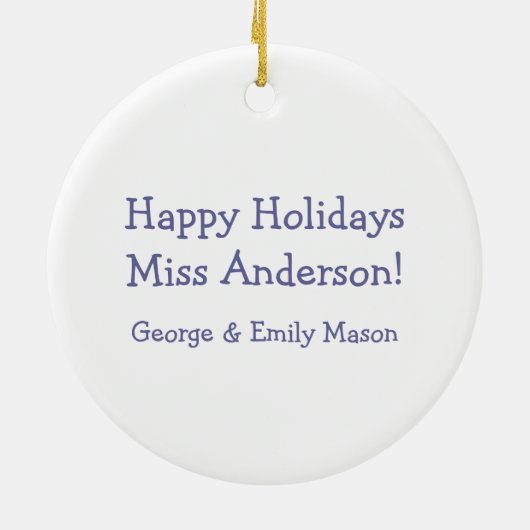 Aangepaste voorschoolleraar regenboogversiering keramisch ornament (Achterkant)