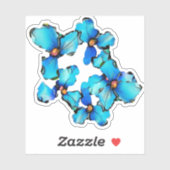Aangepaste vorm blauwe bloem artsy sticker (Vel)
