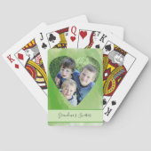 Aangepaste vorm van hartvorm Foto groene Waterverf Pokerkaarten (Achterkant)