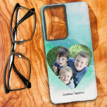 Aangepaste vorm van hartvorm Foto groene Waterverf Samsung Galaxy Hoesje<br><div class="desc">Dit ontwerp is voorzien van een plaatsaanduidingsfoto van kinderen in de hartvorm die U VERVANGT met uw favoriete foto van familieleden of een huisdier(en). Je moet misschien verschillende foto's proberen voordat je een goede pasvorm krijgt in de hartvormige omgeving. Een vierkante foto of een horizontale foto met onderwerpen in het...</div>