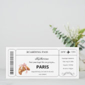 Aangepaste voucher, instapkaart Paris Trip Ticket Kaart (Staand voorkant)