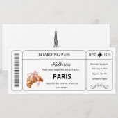 Aangepaste voucher, instapkaart Paris Trip Ticket Kaart (Voorkant / Achterkant)