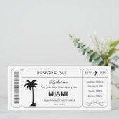 Aangepaste voucher, Miami Trip instapkaart ticket Kaart (Staand voorkant)