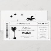 Aangepaste voucher, Miami Trip instapkaart ticket Kaart (Voorkant / Achterkant)