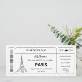 Aangepaste voucher, Paris Trip instapkaart ticket Kaart (Staand voorkant)