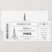Aangepaste voucher, Paris Trip instapkaart ticket Kaart (Voorkant / Achterkant)