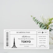 Aangepaste voucher, Tokio Trip instapkaart ticket Kaart (Staand voorkant)