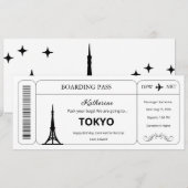 Aangepaste voucher, Tokio Trip instapkaart ticket Kaart (Voorkant / Achterkant)