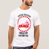 Aangepaste vrachtwagen met hart grappige Valentijn T-shirt (Voorkant)