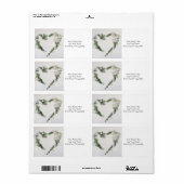 Aangepaste vrede, vreugde en liefde hart etiket (Full Sheet)