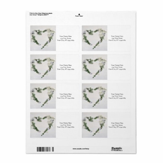 Aangepaste vrede, vreugde en liefde hart etiket (Full Sheet)